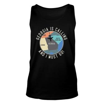 Georgia Is Calling And I Must Go Georgia Map Unisex Tank Top | Mazezy
