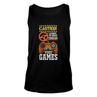 Gifts For New Drivers Learned To Drive Playing Video Games Unisex Tank Top | Mazezy