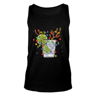 Gin Reindeer Christmas Drinking Matching Family Unisex Tank Top | Mazezy
