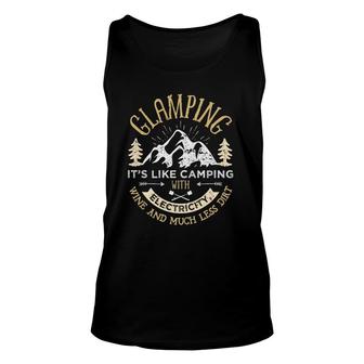 Glamping Definition Glamper Women Men Wine Funny Camping Unisex Tank Top | Mazezy