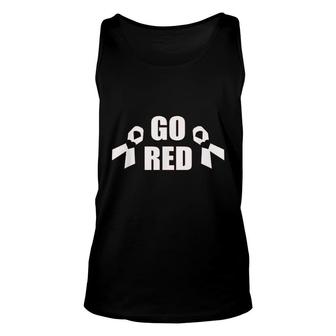 Go Red American Heart Month Awareness Unisex Tank Top | Mazezy