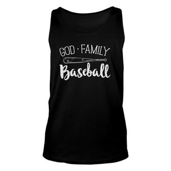 God Family Baseball Mom Mother Dad Father Coach Unisex Tank Top | Mazezy