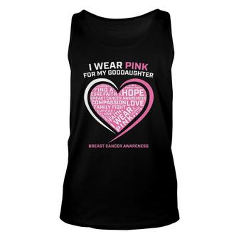 Godmother Godfather I Wear Pink Goddaughter Breast Cancer Unisex Tank Top | Mazezy