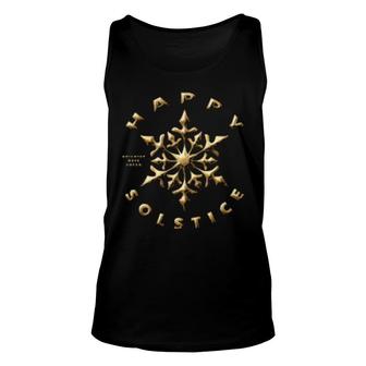 Gold Happy Solstice Brighter Days Ahead Winter Snowflake Unisex Tank Top | Mazezy