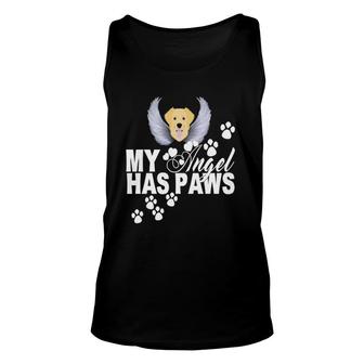 Golden Retriever Dog Gift My Angel Has Paws Love Memorial Unisex Tank Top | Mazezy