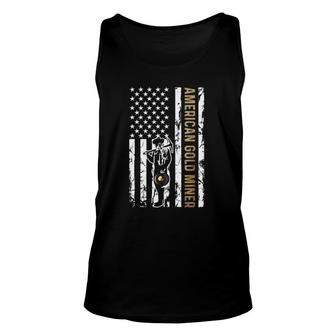 Golden Us Flag For American Gold Miner Unisex Tank Top | Mazezy
