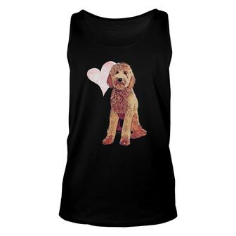 Goldendoodle Chest Design Dog Lover Unisex Tank Top | Mazezy