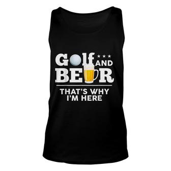 Golf And Beer Joke Dad Funny Fathers Day Drinking Birthday Unisex Tank Top - Seseable