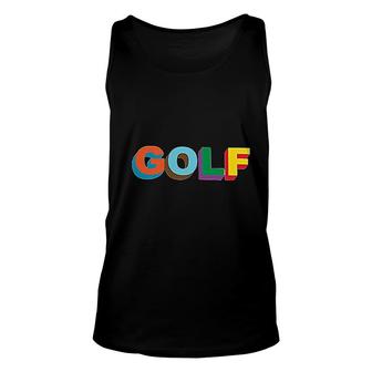 Golf Colorful Art Graphic Letter Unisex Tank Top | Mazezy