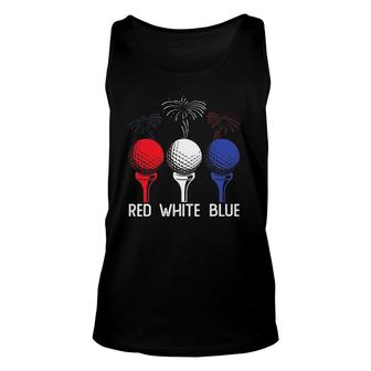 Golf Red White Blue Us Flag Patriotic 4Th Of July Unisex Tank Top | Mazezy