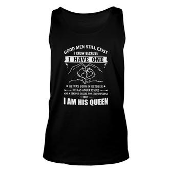 Good Men Still Exist I Know Because I Have I Am His Queen Valentine's Day Hand Heart Tank Top | Mazezy