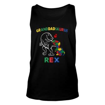 Granddadsaurus Autism Awareness Granddad Dinosaur Grandpa Unisex Tank Top | Mazezy