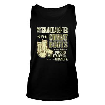 Mens My Granddaughter Wears Combat Boots Proud Military Grandpa Tank Top | Mazezy