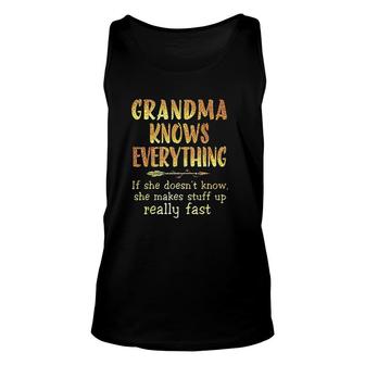 Grandma Knows Everything If She Does Not Know Unisex Tank Top - Thegiftio UK