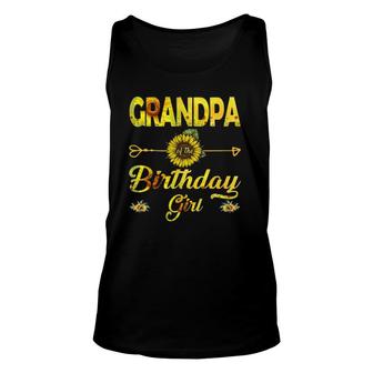 Grandpa Of The Birthday Girl Dad Sunflower Gifts Unisex Tank Top | Mazezy