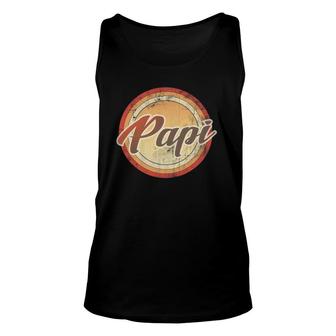 Graphic 365 Papi Vintage Retro Fathers Day Funny Men Gift Unisex Tank Top | Mazezy