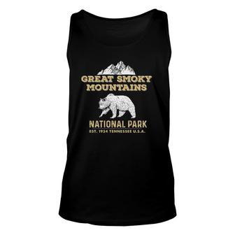 Great Smoky Mountains Tennessee Bear Unisex Tank Top | Mazezy