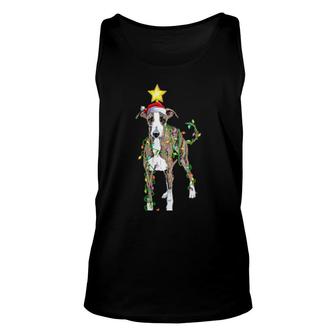 Womens Greyhound Xmas Lighting Tree Matching Greyhound Christmas Tank Top | Mazezy