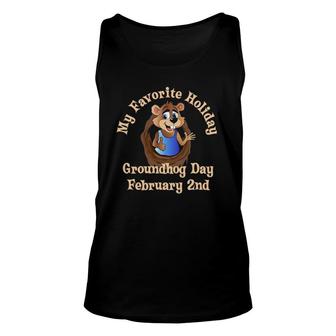 Groundhog Day Holiday February 2Nd Gift Woodchuck Shadow Unisex Tank Top | Mazezy
