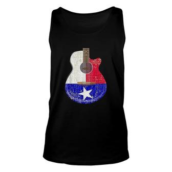 Guitar Texas Flag Acoustic Guitar Unisex Tank Top | Mazezy