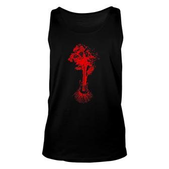 Guitar Tree Roots Cool Acoustic Music Lover Funny Gift Unisex Tank Top | Mazezy