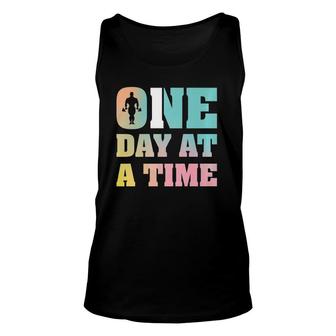 Gym One Day At A Time Unisex Tank Top | Mazezy