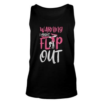 Gymnast And Cheerleader Design Warning I Might Flip Out Unisex Tank Top | Mazezy