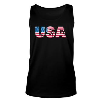 Gymnastics Enthusiasts American Flag Usa Gymnast Vintage Unisex Tank Top | Mazezy