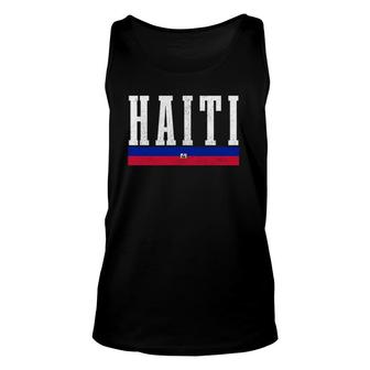 Haiti Haitian Flag Pride Vintage Haiti Unisex Tank Top | Mazezy UK