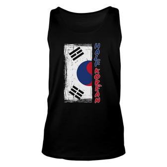 Half Korean American Graphic - Funny South Korean Flag Unisex Tank Top | Mazezy