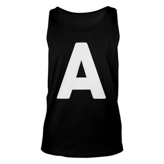 Halloween Carnival Group Costume Letter A Tee Zip Unisex Tank Top | Mazezy