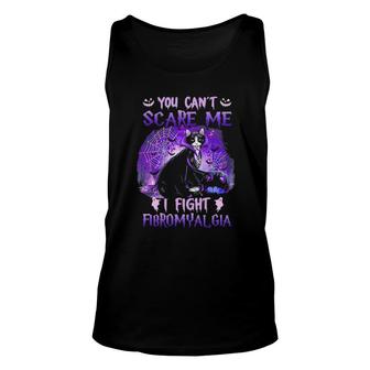 Halloween Cat You Can’T Scare Me I Fight Fibromyalgia Tee Unisex Tank Top | Mazezy