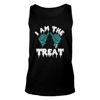 Halloween I Am The Treat Zombie Hands Graphic Unisex Tank Top | Mazezy