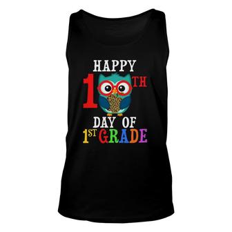 Happy 100Th Day Of First Grade Owl Teacher And Student Tank Top | Mazezy