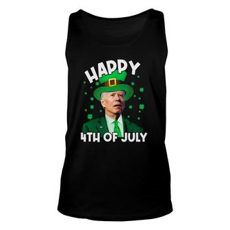 Happy 4Th Of July Biden Leprechaun Shamrock St Patrick's Day Tank Top | Mazezy
