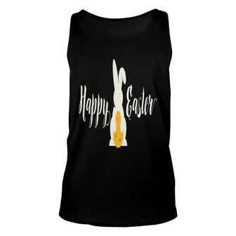Happy Easter Bunny With Egg Hunting Easter Pregnancy Announcement Unisex Tank Top - Seseable