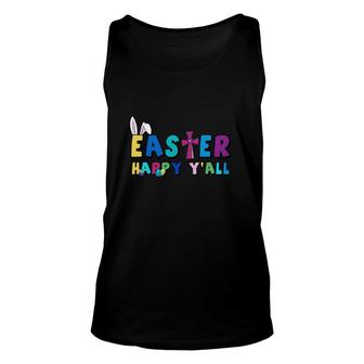 Happy Easter Yall Bunny Ears Easter Day Blue Unisex Tank Top - Thegiftio UK