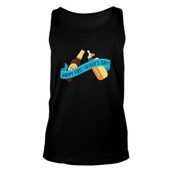 Happy First Father's Day Baby Bottle Unisex Tank Top | Mazezy