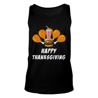 Happy Thanksgiving Turkey Chicken Leg Hamburger Soda Unisex Tank Top | Mazezy