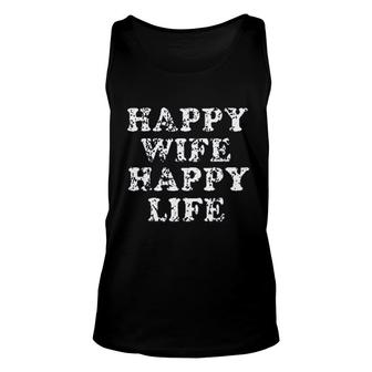 Happy Wife Happy Life Unisex Tank Top | Mazezy