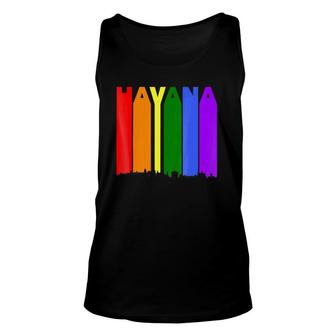 Havana Cuba Skyline Rainbow Lgbt Gay Pride Unisex Tank Top | Mazezy