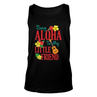 Hawaiian Ukulele Uke Say Aloha To My Little Friend Flower Premium Tank Top | Mazezy