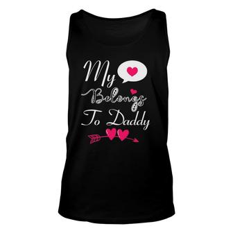 My Heart Belongs To Daddy Girls Boys Valentine's Day Tee Tank Top | Mazezy
