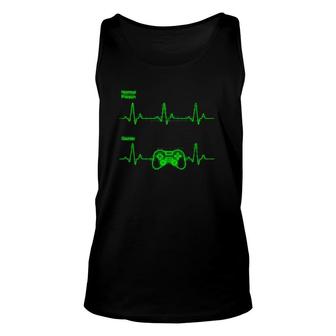 Heartbeat Gamer Vs Normal Person Controller Funny Gaming Unisex Tank Top | Mazezy