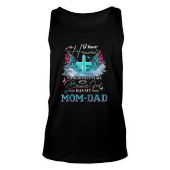 Heaven Is A Beautiful Place Because God Has My Mom & Dad Zip Tank Top | Mazezy