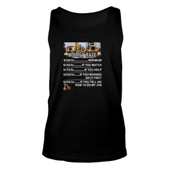 Heavy Equipment Operator Hourly Rate Construction Worker Unisex Tank Top | Mazezy
