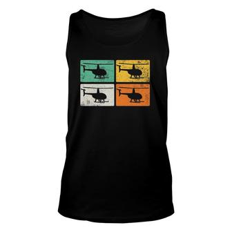 Helicopter Aviation Aircraft Pilot Vintage Unisex Tank Top | Mazezy