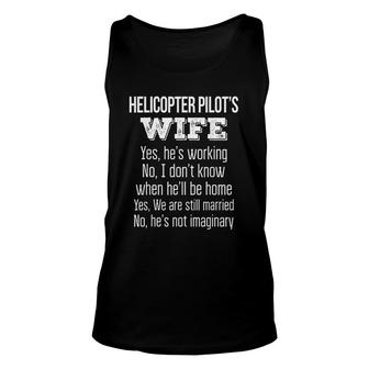 Helicopter Pilots Wife Funny Gift Unisex Tank Top | Mazezy