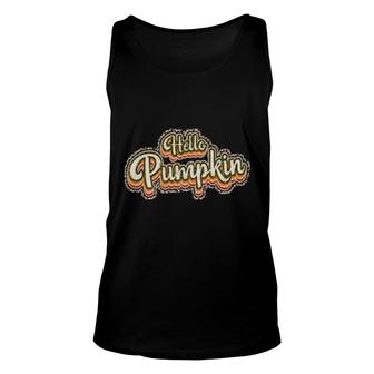 Hello Pumpkin Fall Season Unisex Tank Top | Mazezy