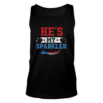 Womens He's My Sparkler Hers And His 4Th Of July Matching Couples Tank Top | Mazezy